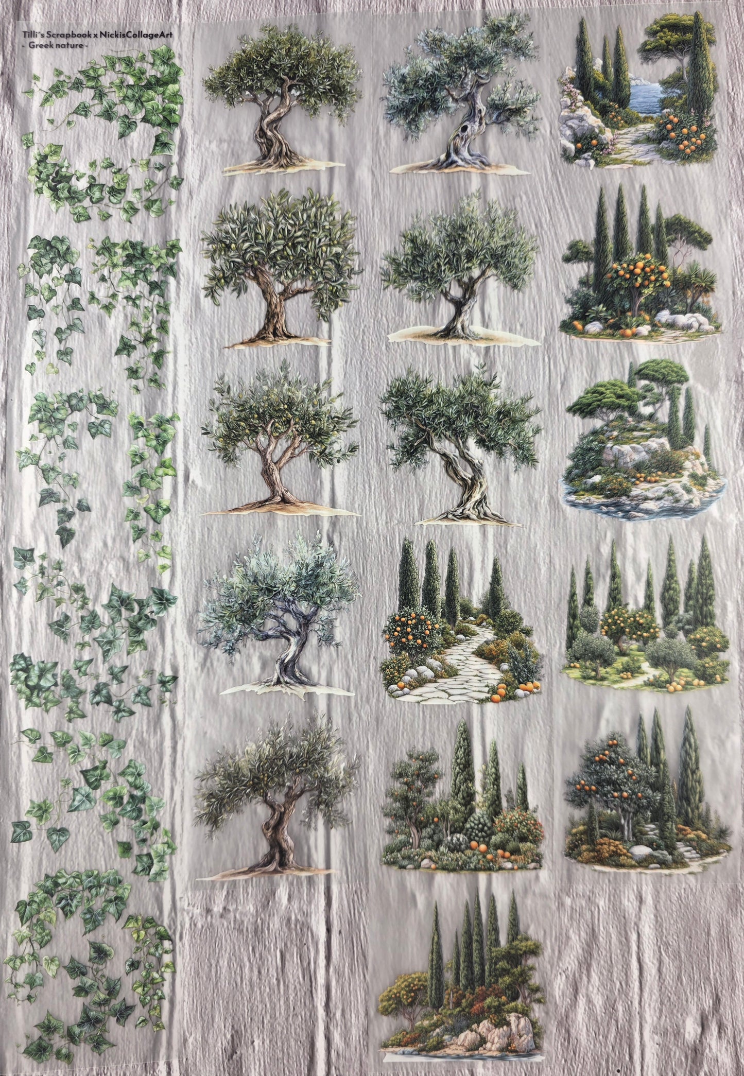 PET Tape 3D Stickerband NickisCollageArt Greek nature 7cm x 1,50m