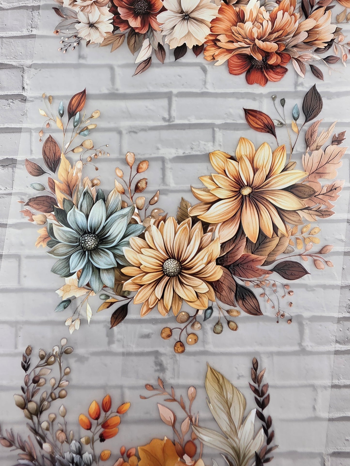 PET Tape XL 3D Stickerband Autumn Flowers 12cm x 1,50m