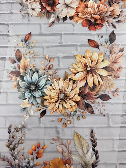 PET Tape XL 3D Stickerband Autumn Flowers 12cm x 1,50m
