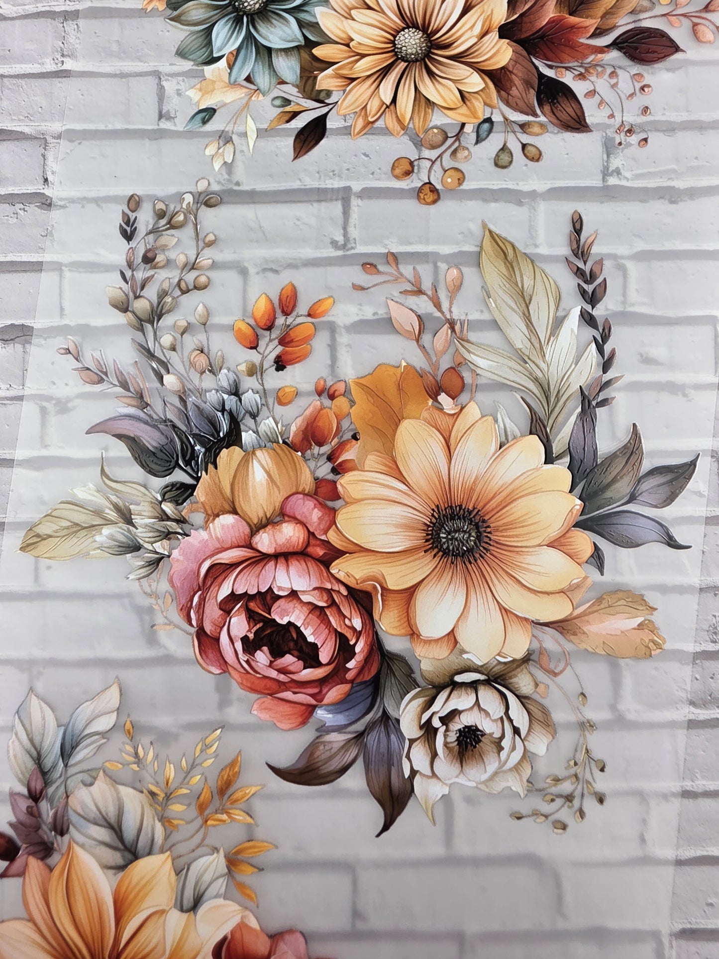 PET Tape XL 3D Stickerband Autumn Flowers 12cm x 1,50m