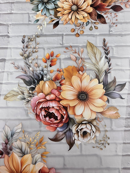 PET Tape XL 3D Stickerband Autumn Flowers 12cm x 1,50m