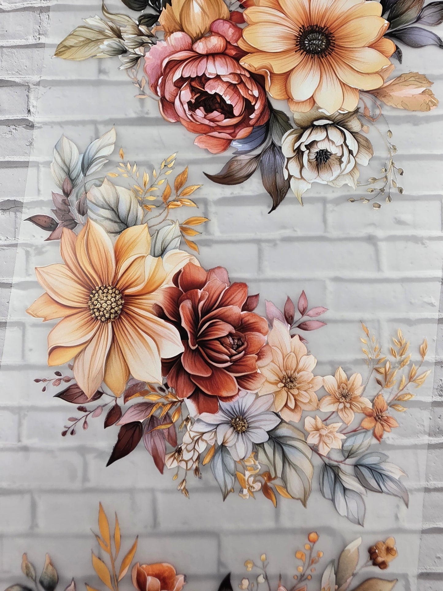 PET Tape XL 3D Stickerband Autumn Flowers 12cm x 1,50m