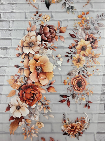 PET Tape XL 3D Stickerband Autumn Flowers 12cm x 1,50m