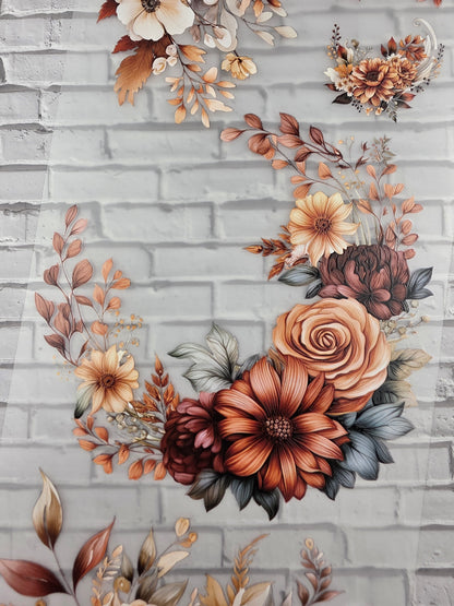 PET Tape XL 3D Stickerband Autumn Flowers 12cm x 1,50m
