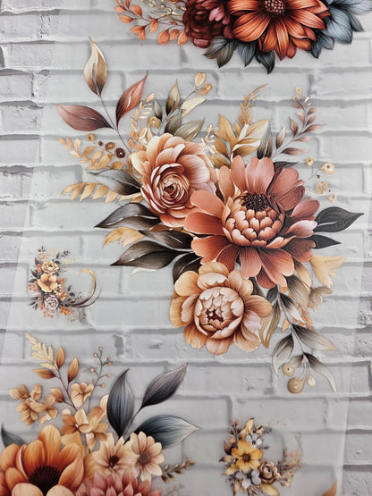 PET Tape XL 3D Stickerband Autumn Flowers 12cm x 1,50m
