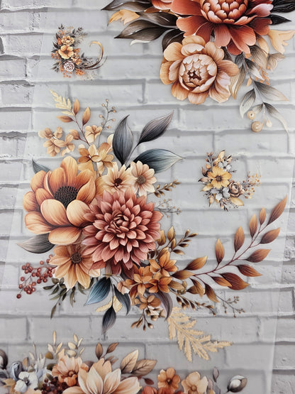 PET Tape XL 3D Stickerband Autumn Flowers 12cm x 1,50m