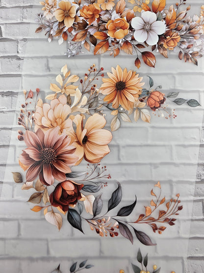 PET Tape XL 3D Stickerband Autumn Flowers 12cm x 1,50m