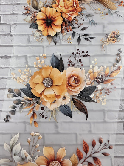 PET Tape XL 3D Stickerband Autumn Flowers 12cm x 1,50m