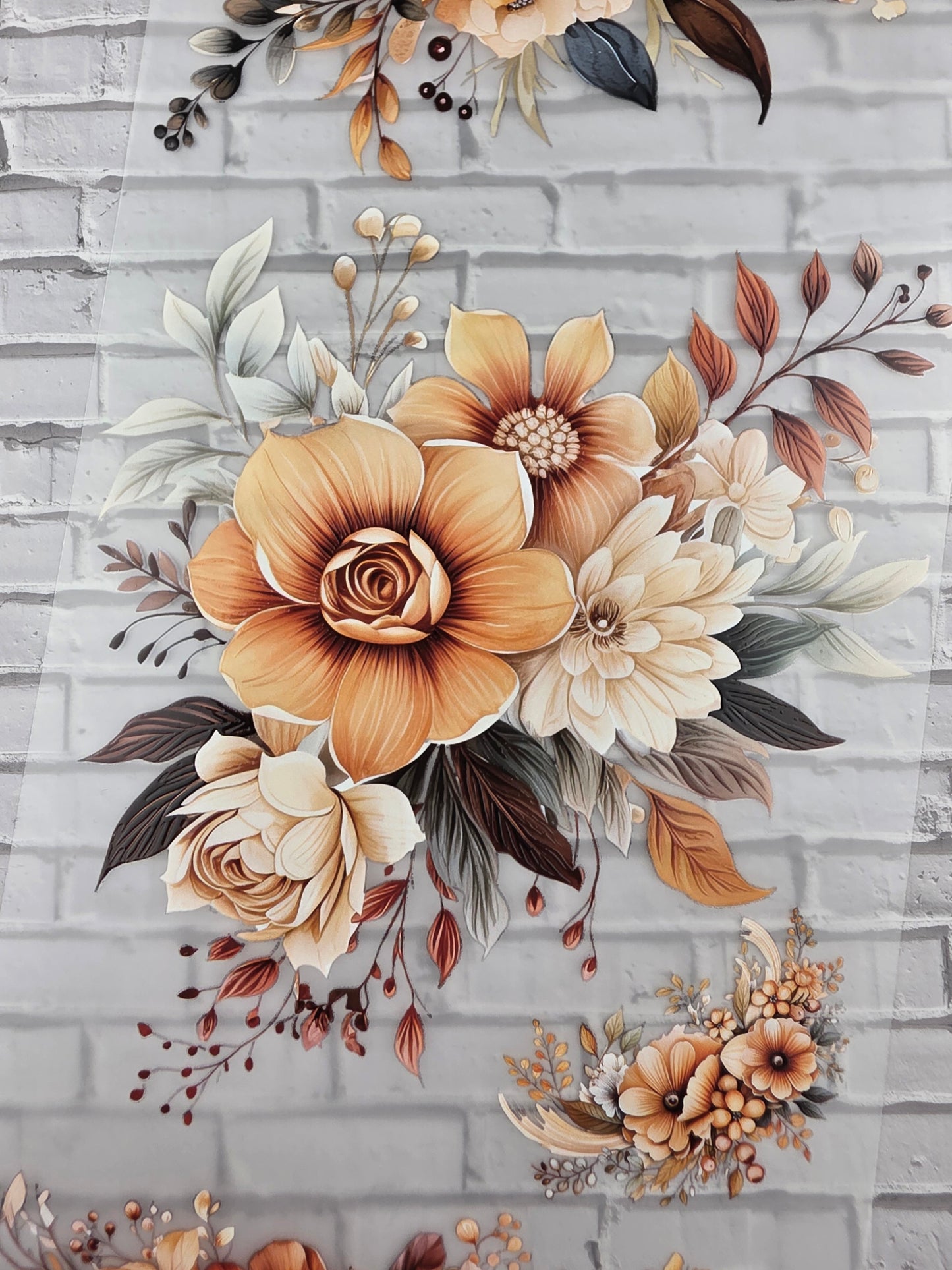 PET Tape XL 3D Stickerband Autumn Flowers 12cm x 1,50m