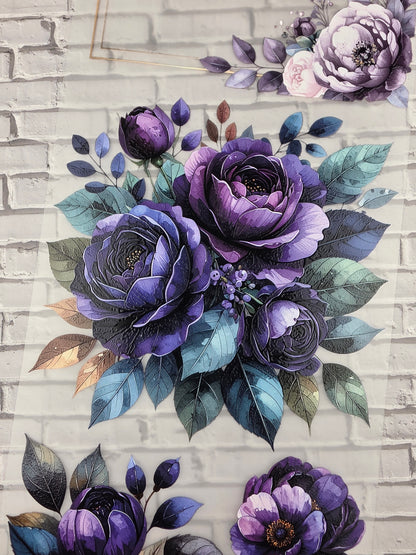 PET Tape XL 3D Stickerband Italien Plum Flowers 12cm x 1,50m