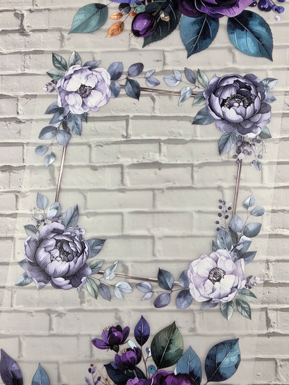 PET Tape XL 3D Stickerband Italien Plum Flowers 12cm x 1,50m