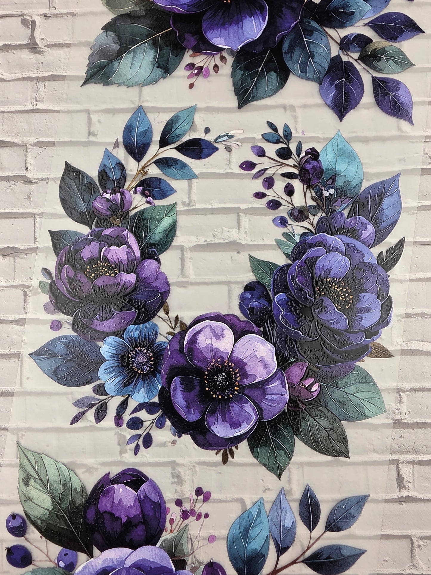 PET Tape XL 3D Stickerband Italien Plum Flowers 12cm x 1,50m