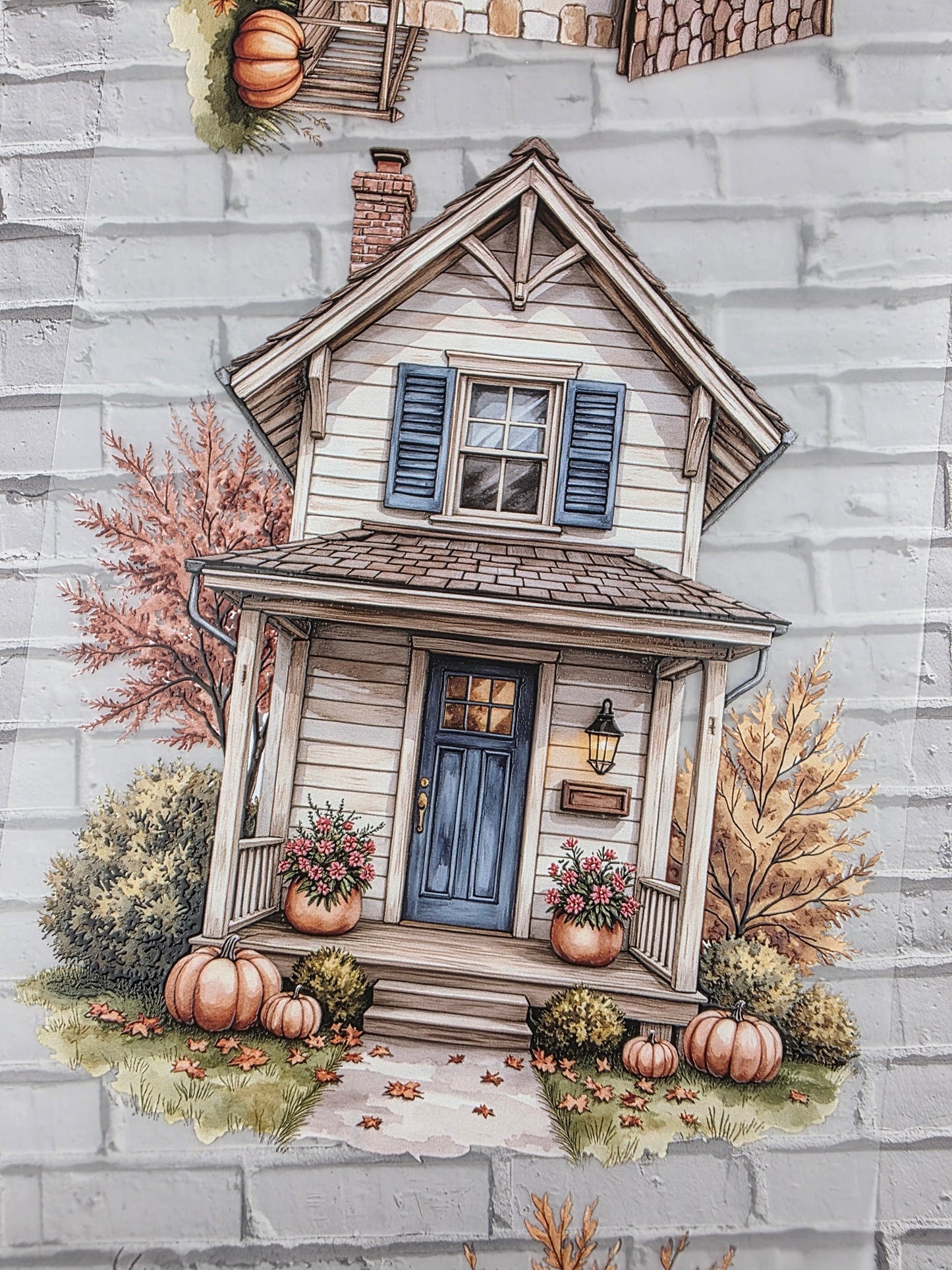 PET Tape XL 3D Stickerband Autumn Country Houses 12cm x 1,50m