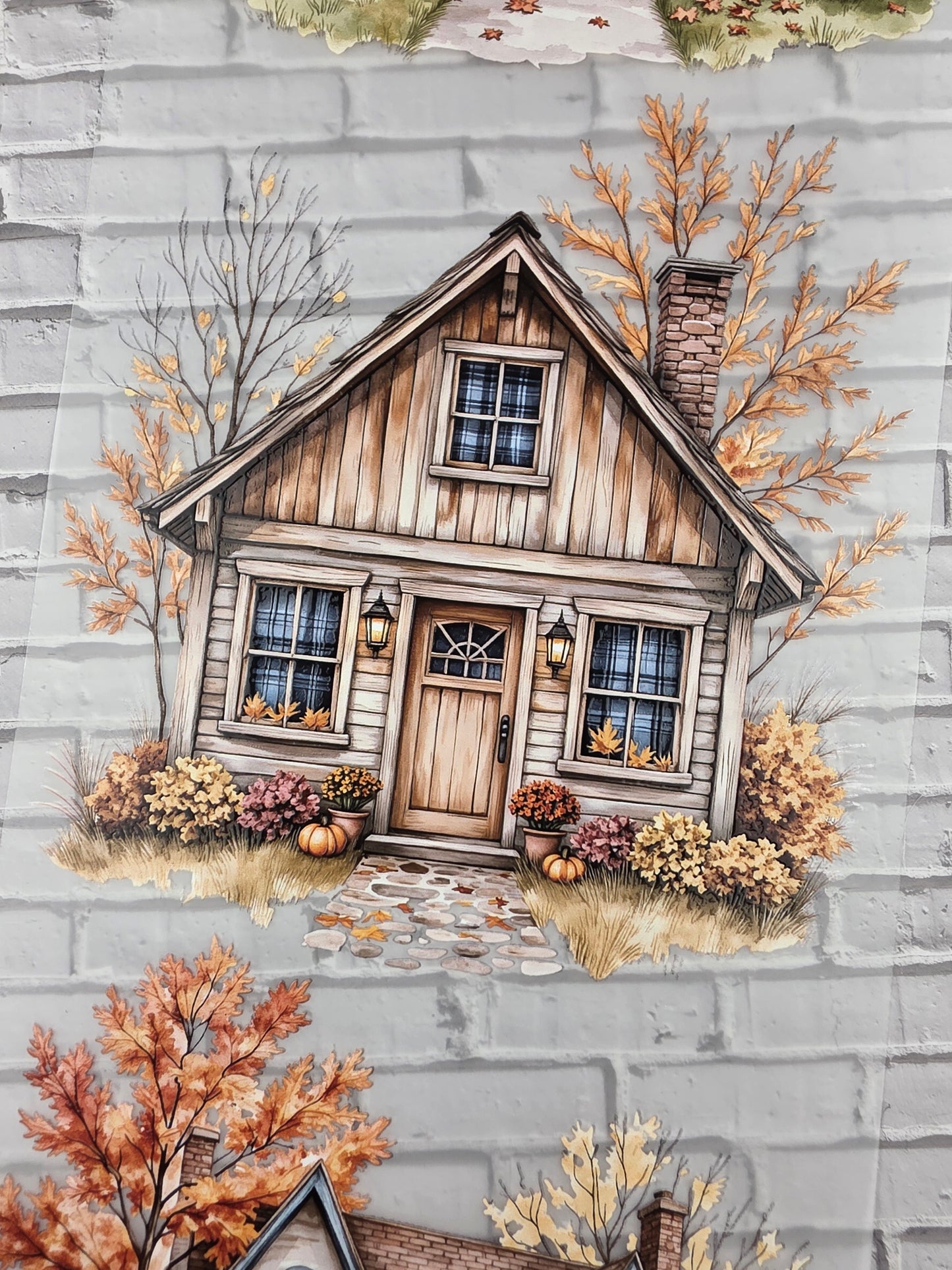 PET Tape XL 3D Stickerband Autumn Country Houses 12cm x 1,50m