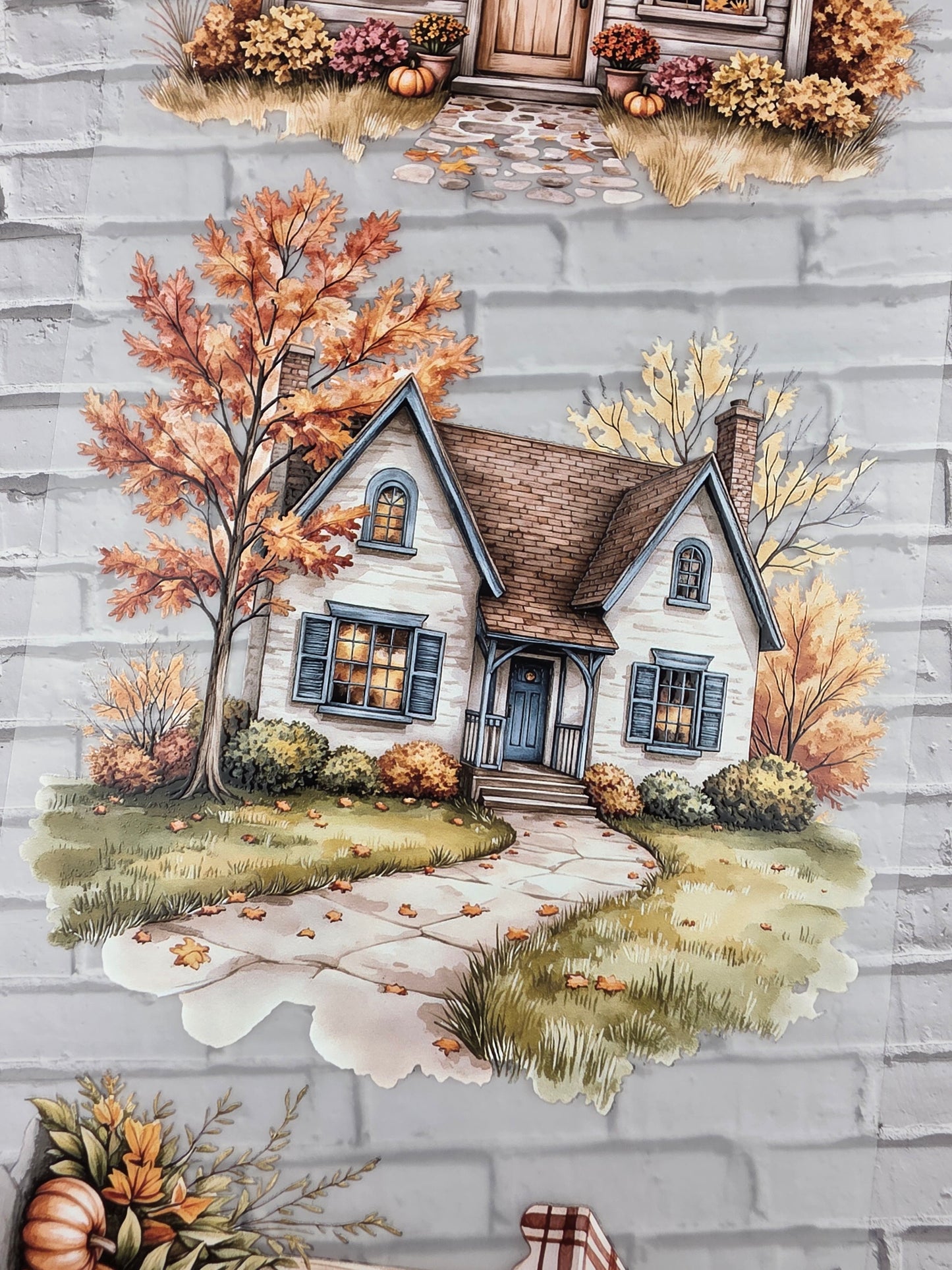 PET Tape XL 3D Stickerband Autumn Country Houses 12cm x 1,50m