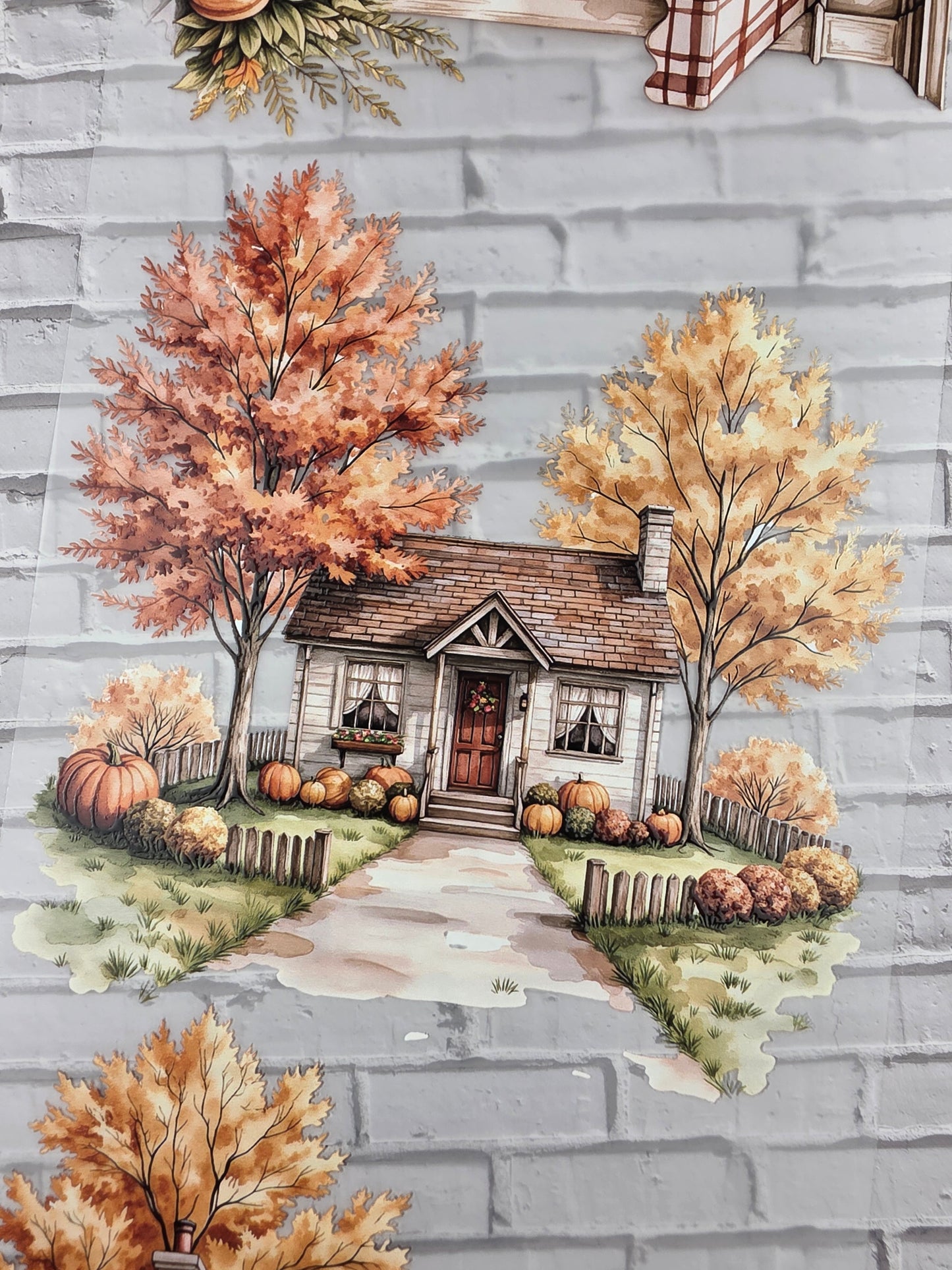 PET Tape XL 3D Stickerband Autumn Country Houses 12cm x 1,50m