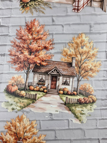 PET Tape XL 3D Stickerband Autumn Country Houses 12cm x 1,50m