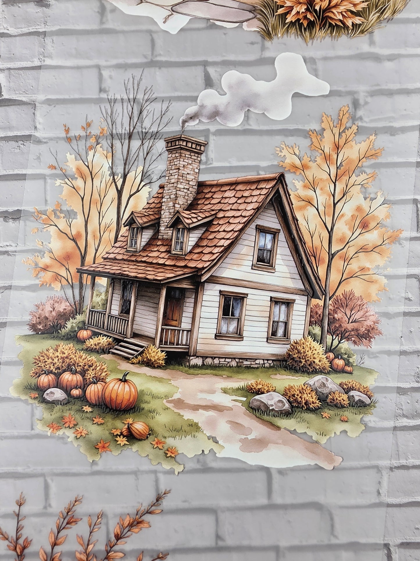 PET Tape XL 3D Stickerband Autumn Country Houses 12cm x 1,50m