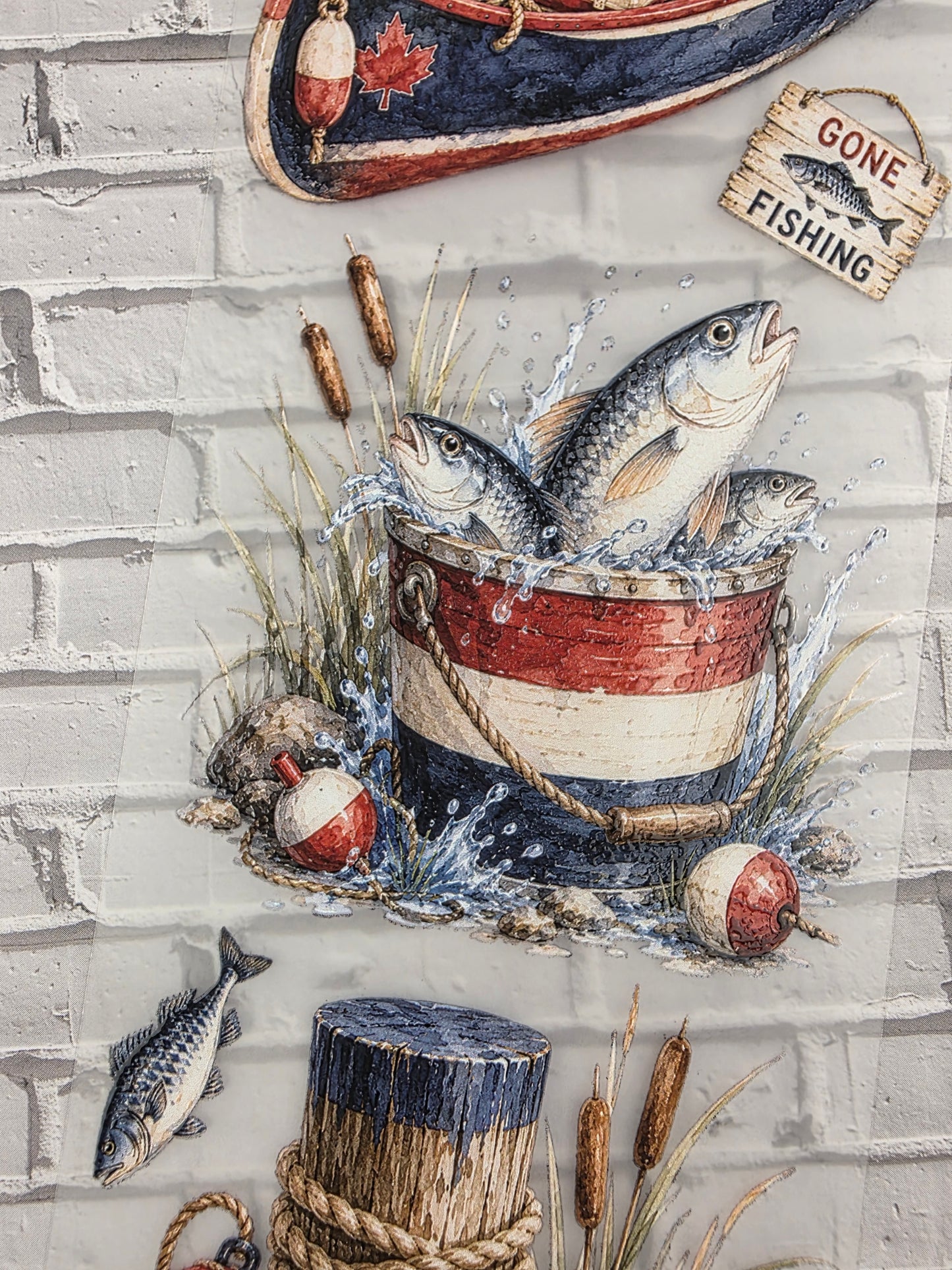 PET Tape 3D Stickerband Rustic Fishing Camp 7cm x 1,50m