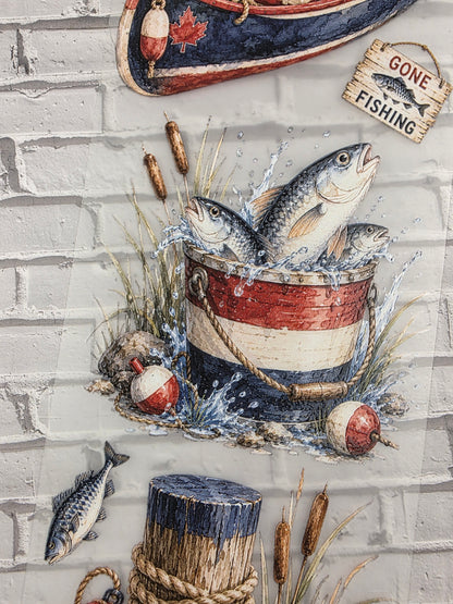 PET Tape 3D Stickerband Rustic Fishing Camp 7cm x 1,50m