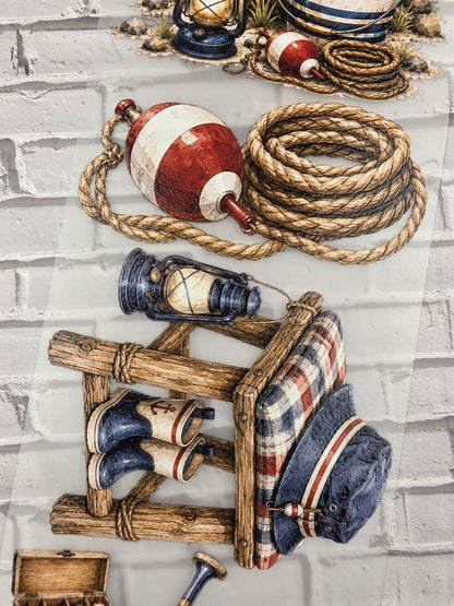 PET Tape 3D Stickerband Rustic Fishing Camp 7cm x 1,50m