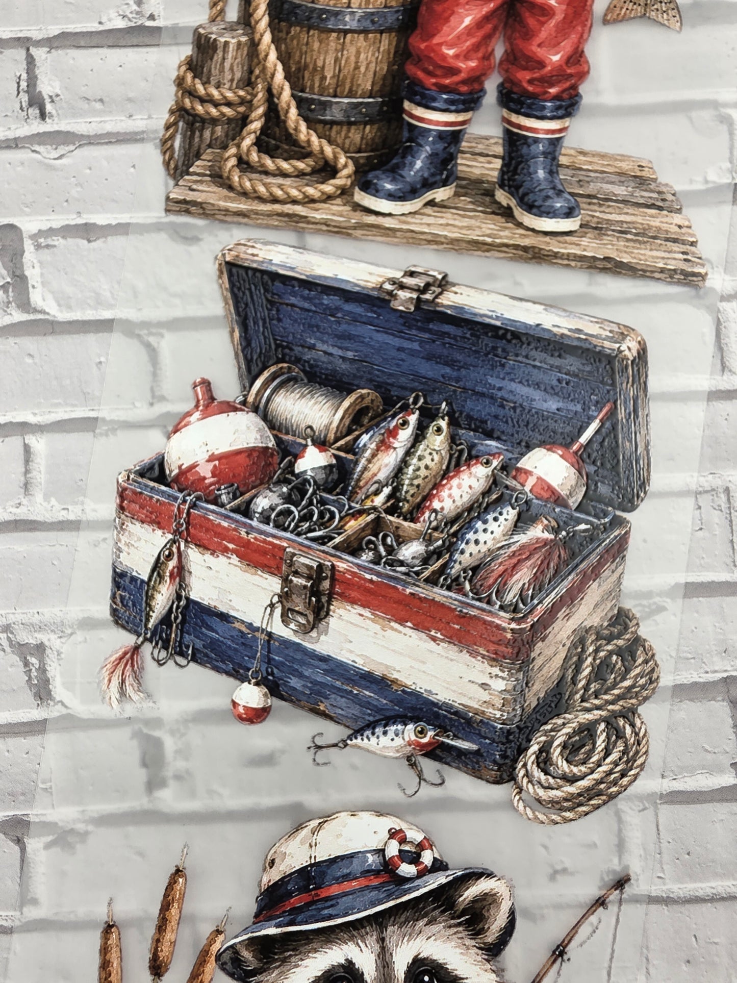 PET Tape 3D Stickerband Rustic Fishing Camp 7cm x 1,50m