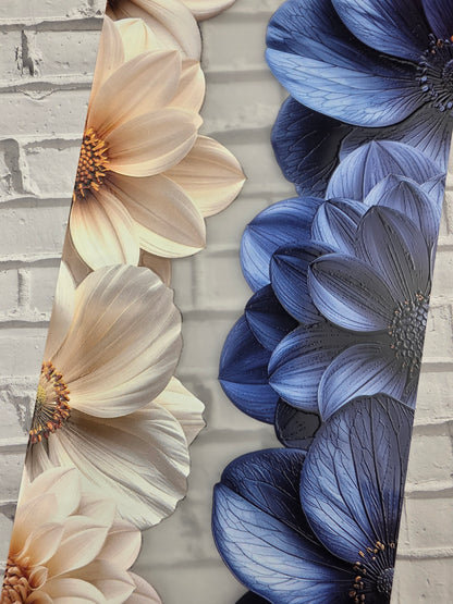 PET Tape 3D Stickerband Flower border creme/navy 7cm x 1,50m