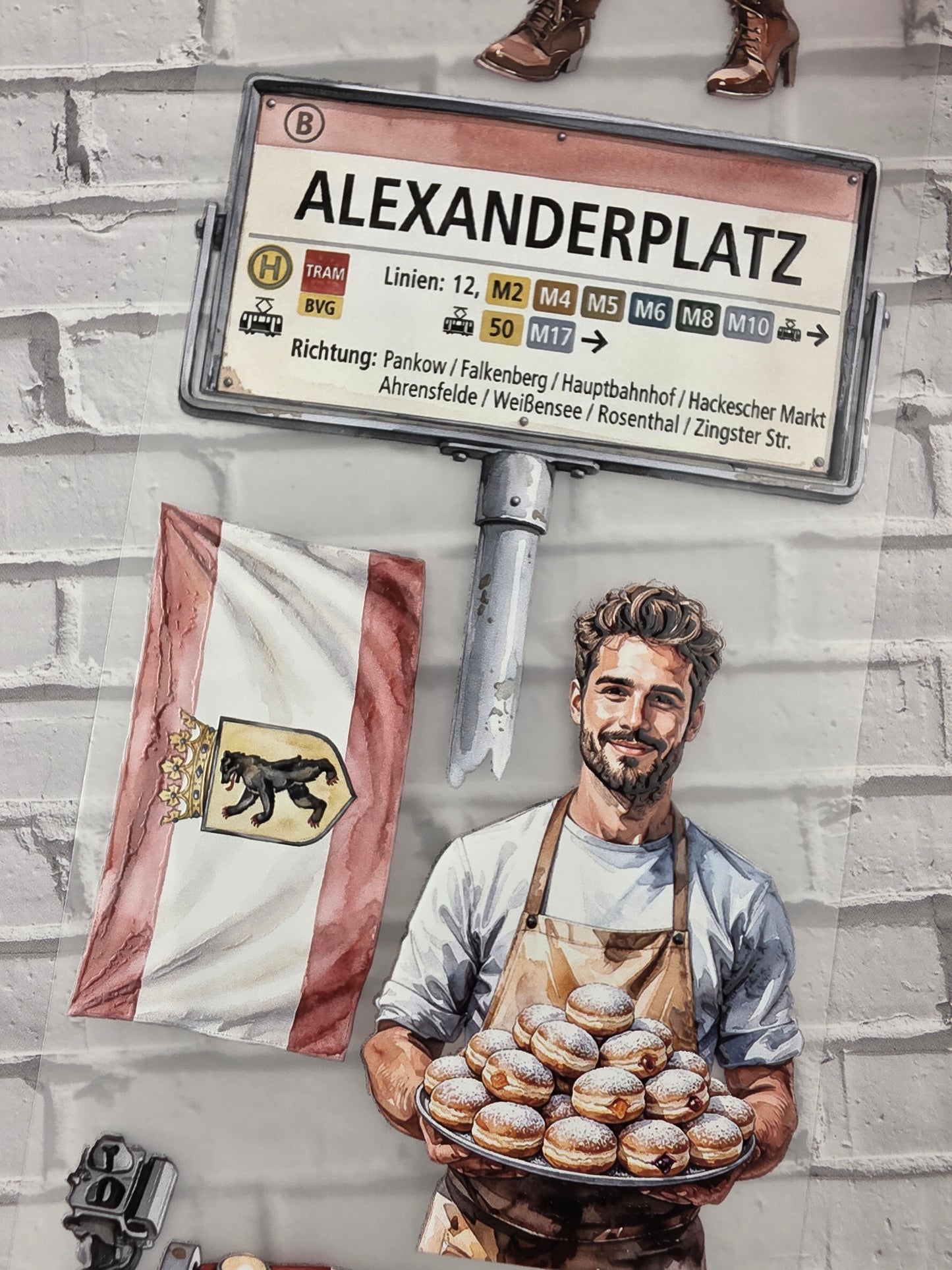 PET Tape 3D Stickerband Berlin 7cm x 1,50m