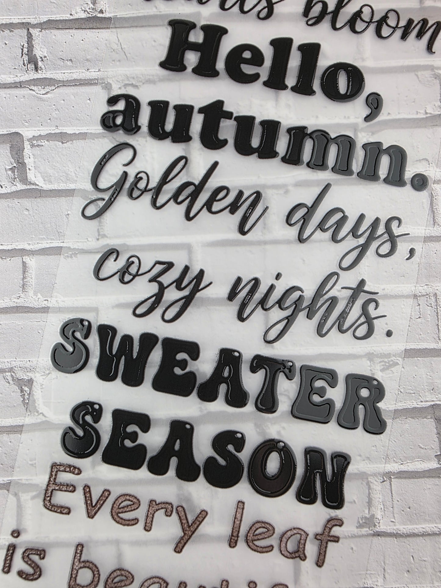 PET Tape 3D Stickerband Autumn Quotes 7cm x 1,50m