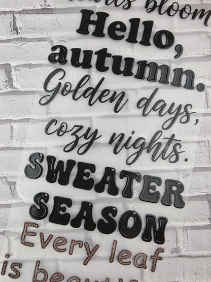 PET Tape 3D Stickerband Autumn Quotes 7cm x 1,50m