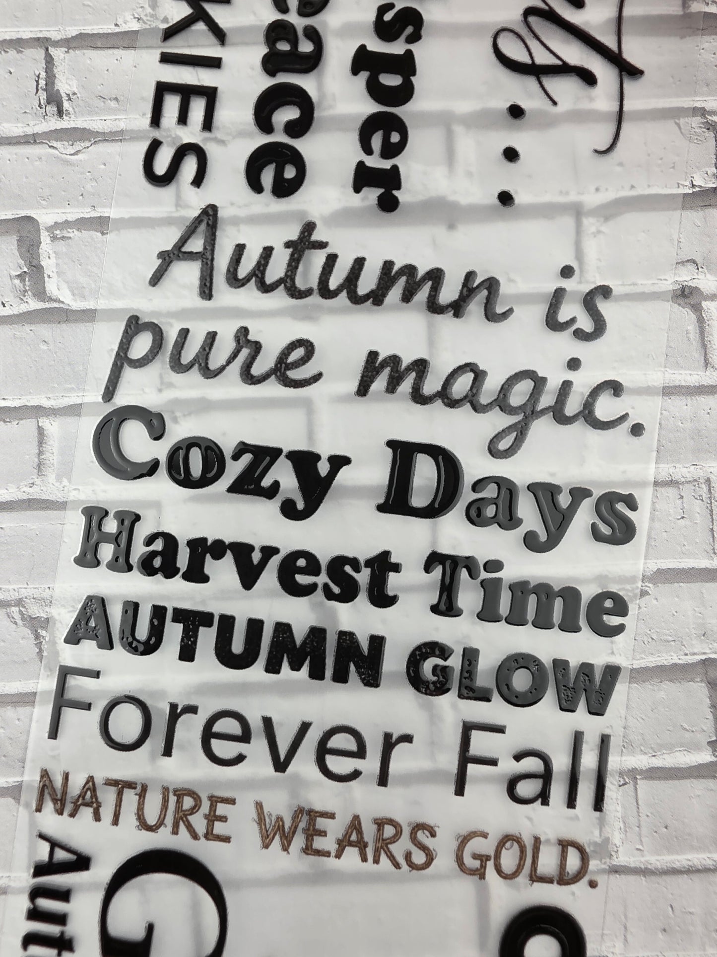 PET Tape 3D Stickerband Autumn Quotes 7cm x 1,50m