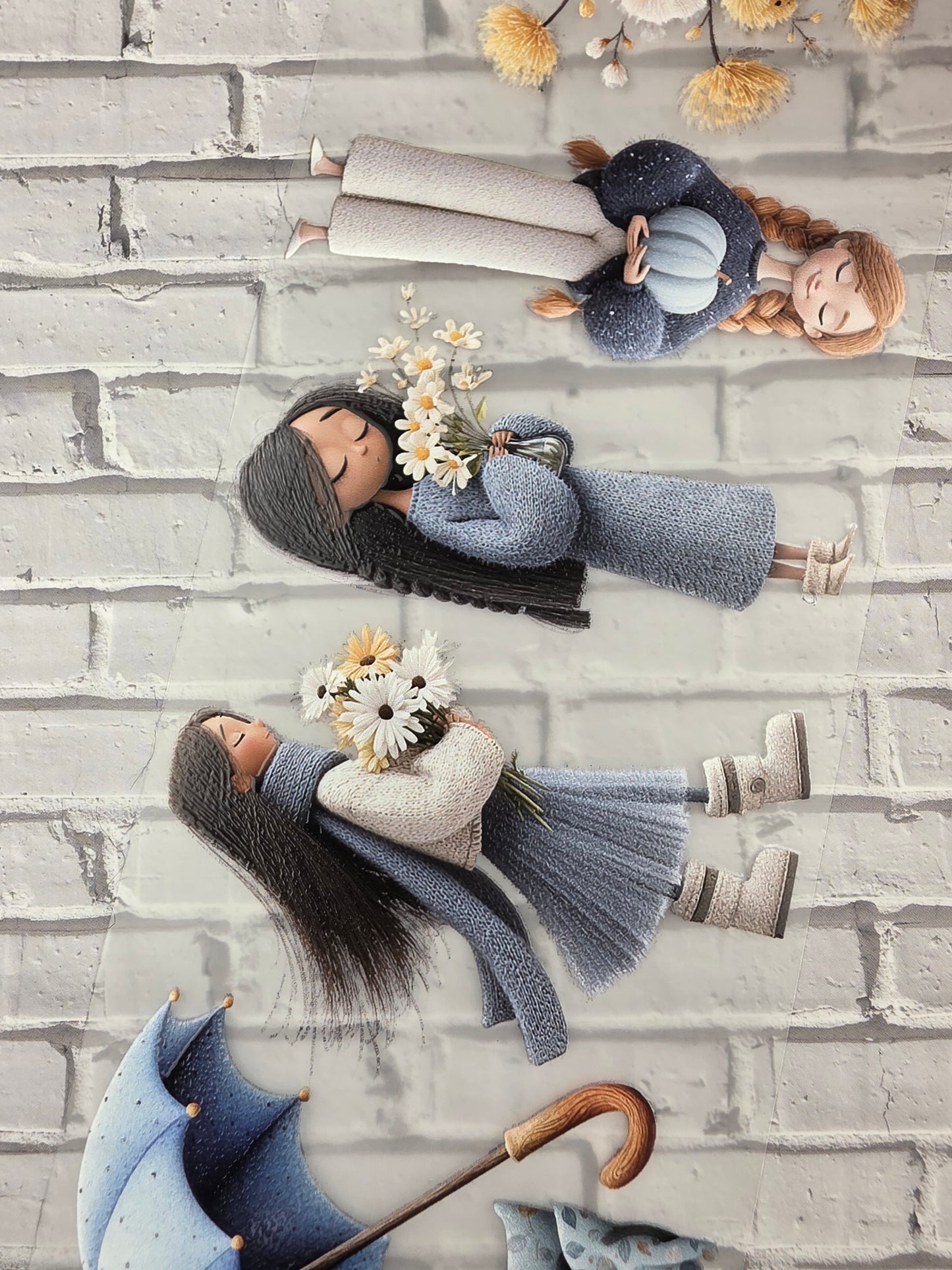 PET Tape 3D Stickerband Whimsical Cottage Autumn 7cm x 1,50m