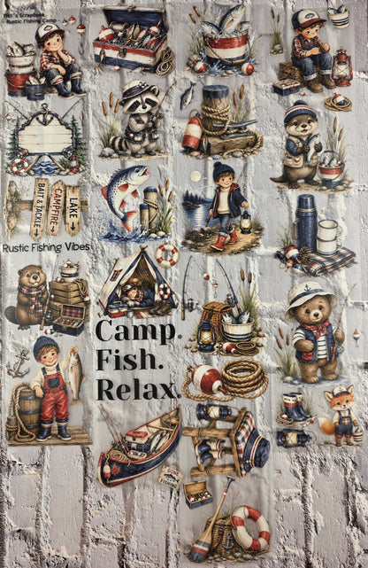 PET Tape 3D Stickerband Rustic Fishing Camp 7cm x 1,50m