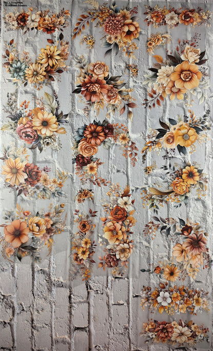 PET Tape XL 3D Stickerband Autumn Flowers 12cm x 1,50m