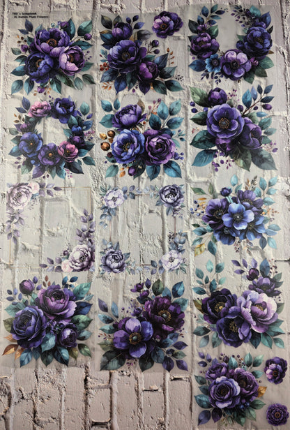 PET Tape XL 3D Stickerband Italien Plum Flowers 12cm x 1,50m