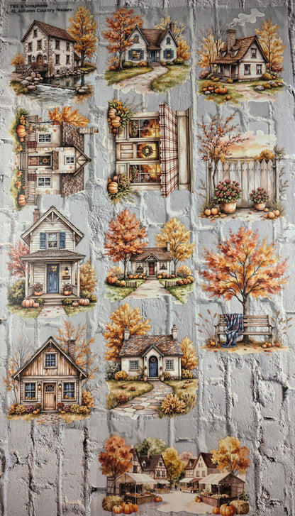 PET Tape XL 3D Stickerband Autumn Country Houses 12cm x 1,50m