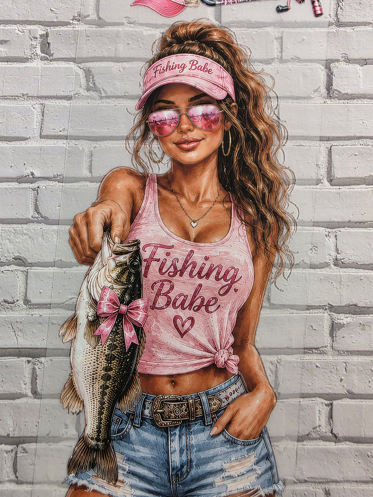 PET Tape matt 3D Stickerband Fishing Lake Babe 7cm x 1,50m