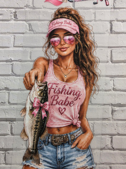 PET Tape matt 3D Stickerband Fishing Lake Babe 7cm x 1,50m