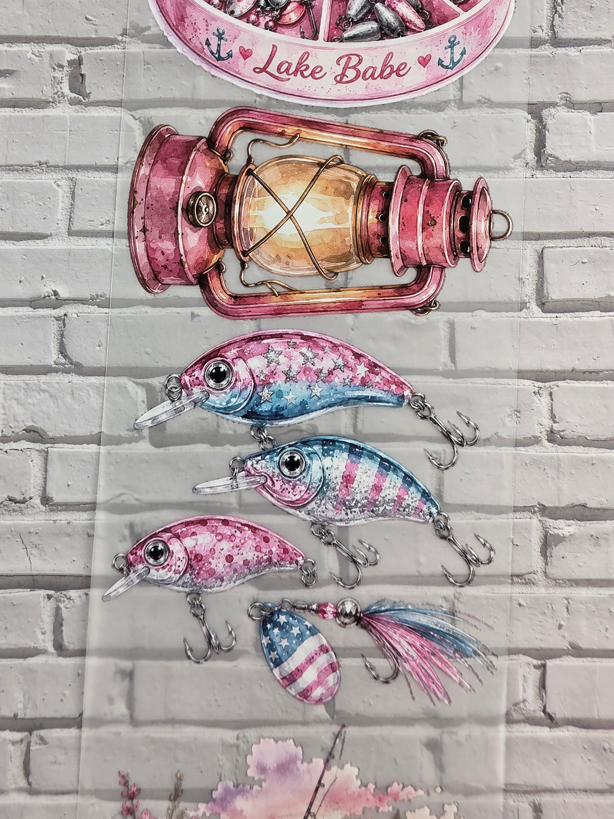 PET Tape matt 3D Stickerband Fishing Lake Babe 7cm x 1,50m