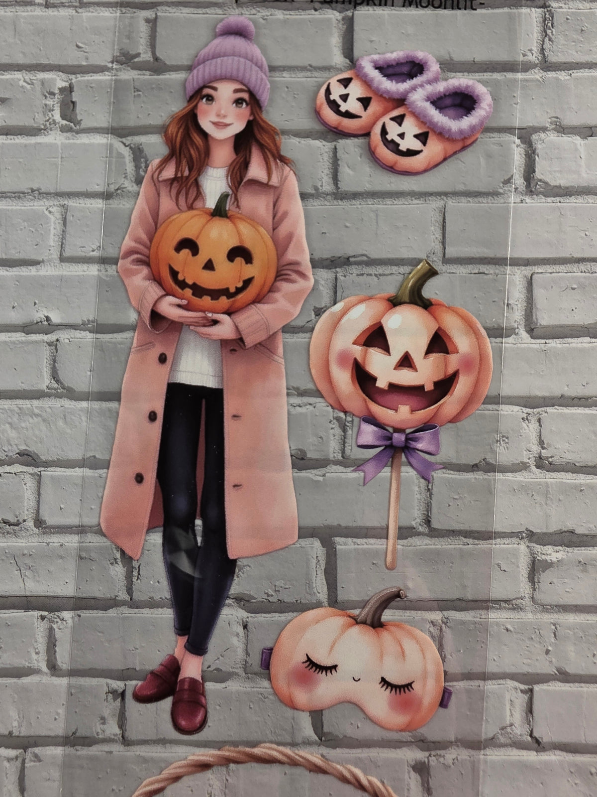PET Tape clear 3D Stickerband Pumpkin Moonlit 7cm x 2,00m