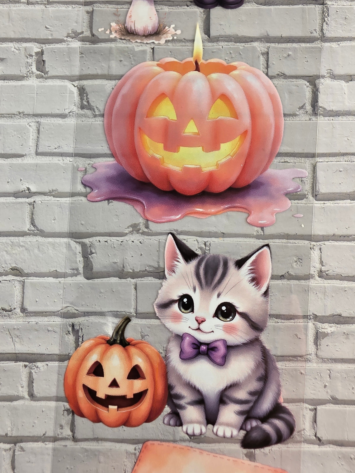 PET Tape clear 3D Stickerband Pumpkin Moonlit 7cm x 2,00m