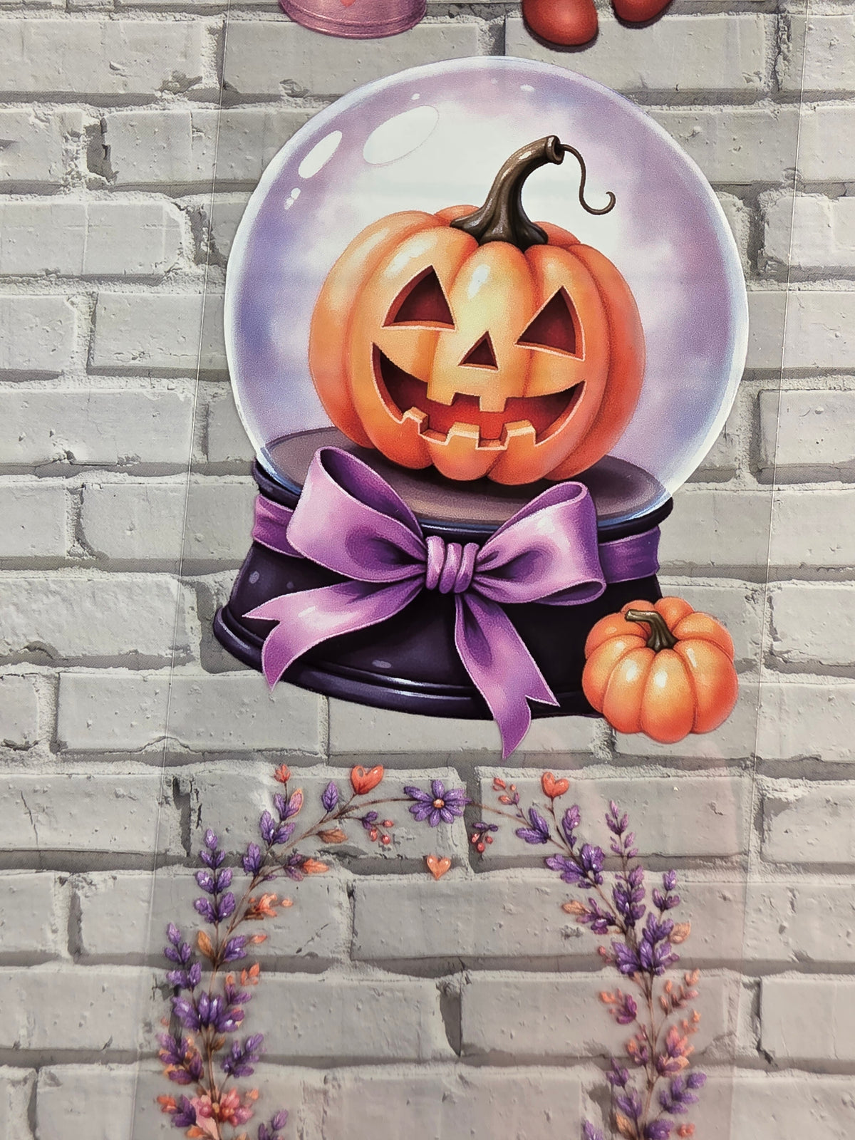 PET Tape clear 3D Stickerband Pumpkin Moonlit 7cm x 2,00m