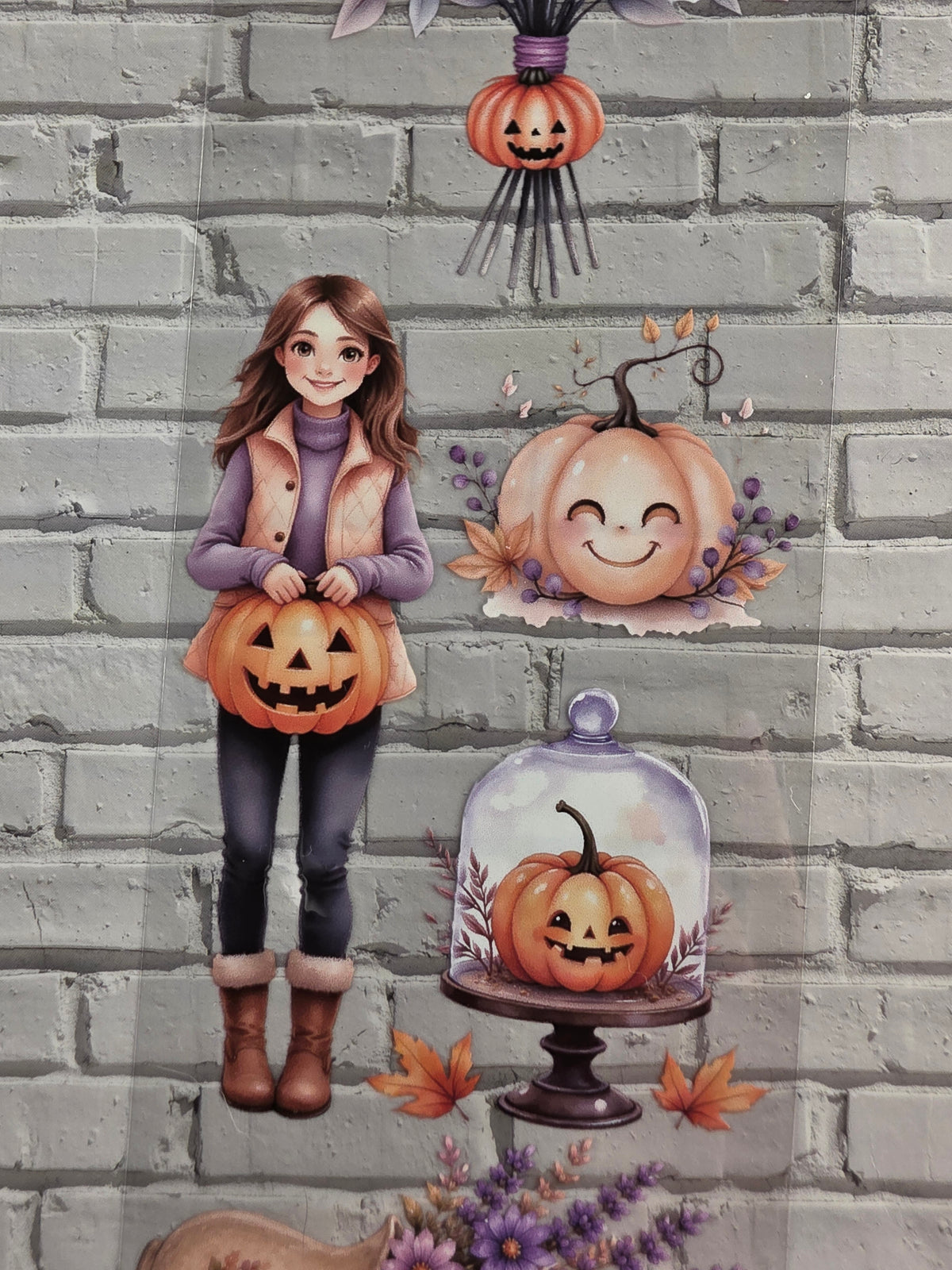 PET Tape clear 3D Stickerband Pumpkin Moonlit 7cm x 2,00m
