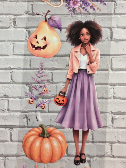 PET Tape clear 3D Stickerband Pumpkin Moonlit 7cm x 2,00m