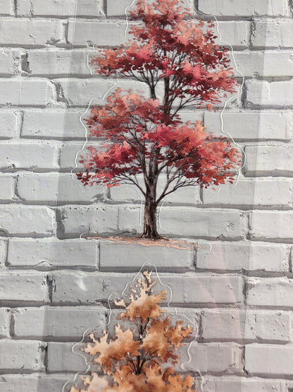 PET Tape clear PRE-CUT 3D Stickerband Autumn Trees 7cm x 2,00m