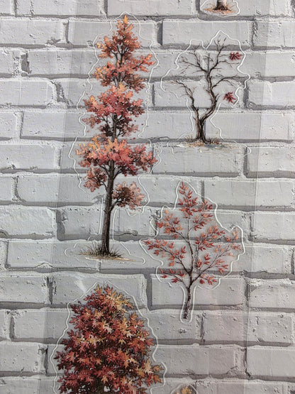 PET Tape clear PRE-CUT 3D Stickerband Autumn Trees 7cm x 2,00m