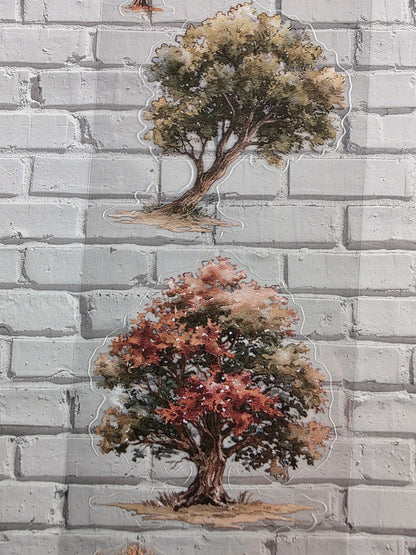 PET Tape clear PRE-CUT 3D Stickerband Autumn Trees 7cm x 2,00m