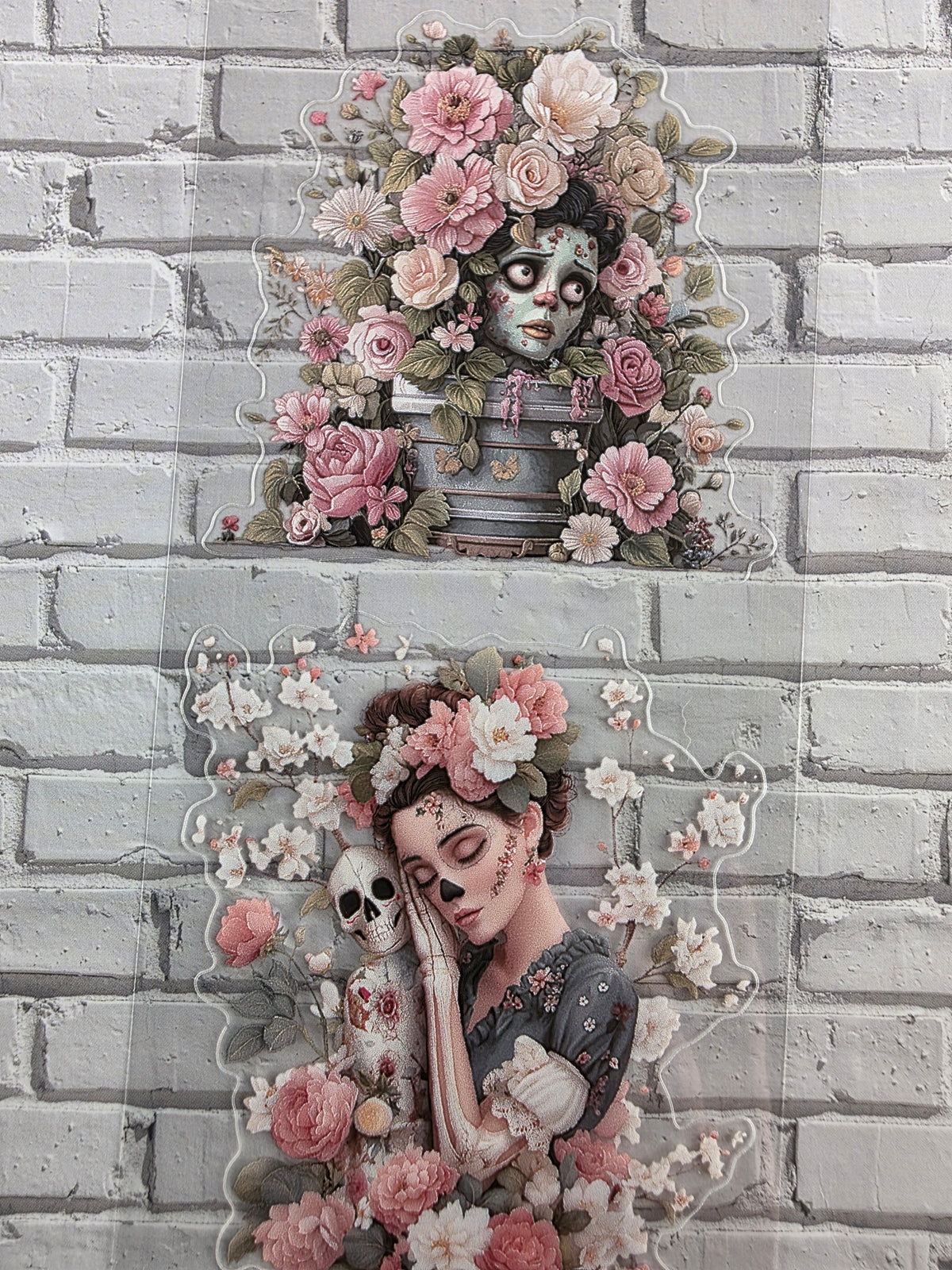 PET Tape clear PRE-CUT 3D Stickerband Flower Zombie 7cm x 2,00m