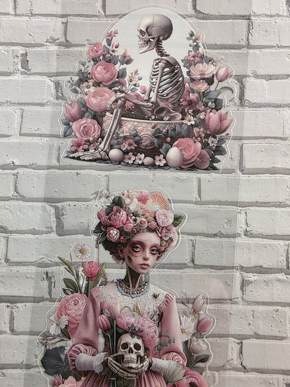 PET Tape clear PRE-CUT 3D Stickerband Flower Zombie 7cm x 2,00m