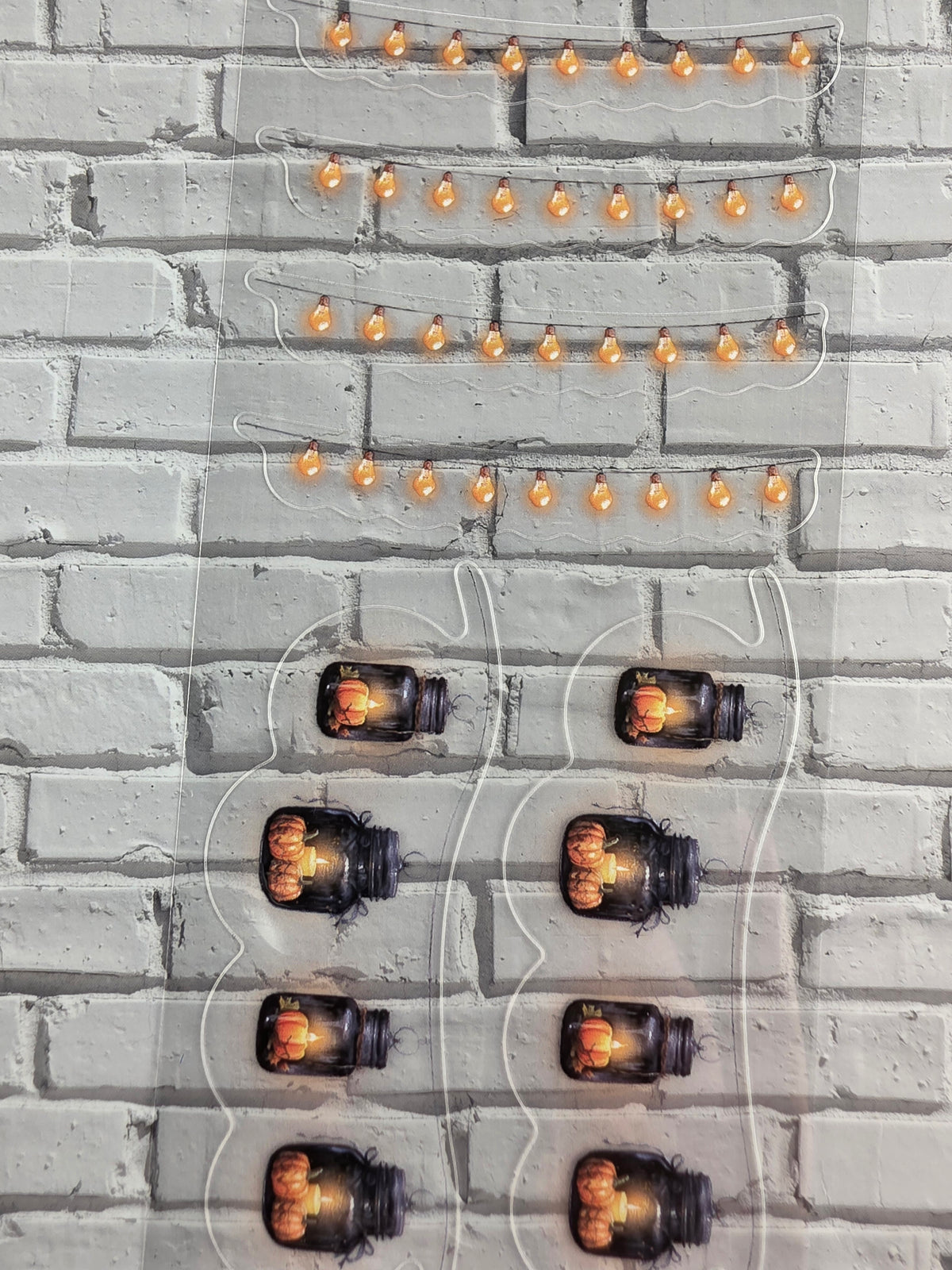 PET Tape clear PRE-CUT 3D Stickerband Halloween String Lights 7cm x 2,00m